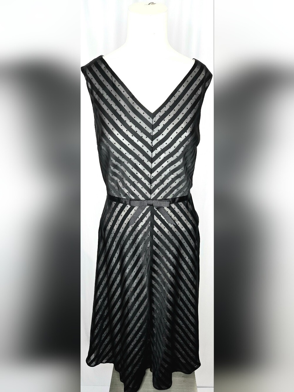 London Times Chevron Polka Dot Wedding Guest Midi Dress 10 NWOT